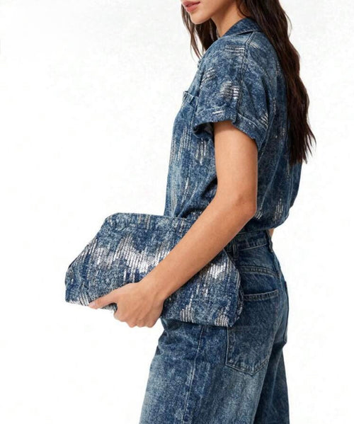 Denim Glow Clutch